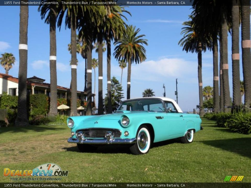 1955 Ford Thunderbird Convertible Thunderbird Blue / Turquoise/White Photo #2