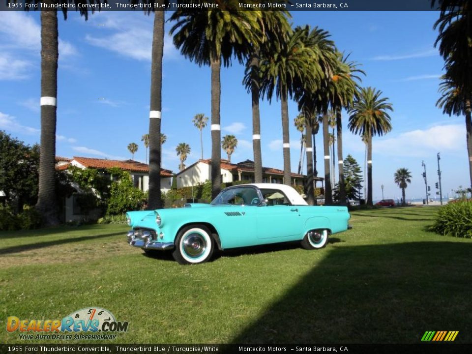 1955 Ford Thunderbird Convertible Thunderbird Blue / Turquoise/White Photo #4