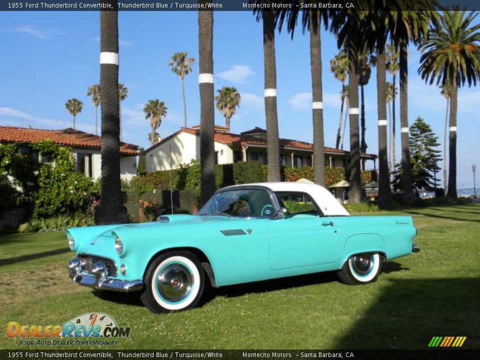 1955 Ford Thunderbird Convertible Thunderbird Blue / Turquoise/White Photo #6