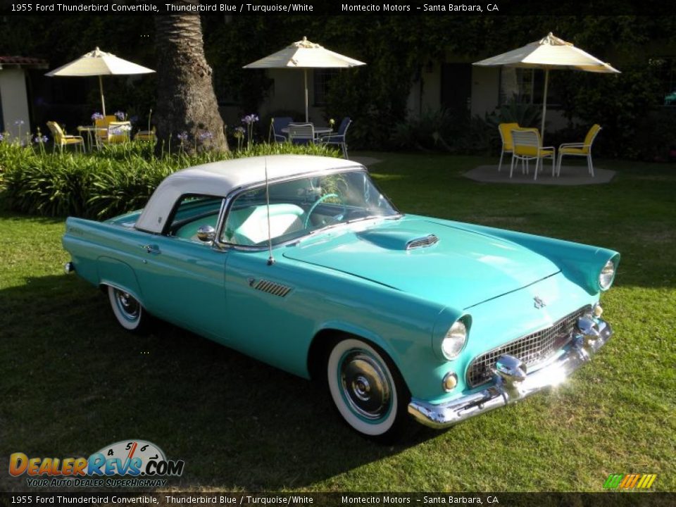 1955 Ford Thunderbird Convertible Thunderbird Blue / Turquoise/White Photo #9