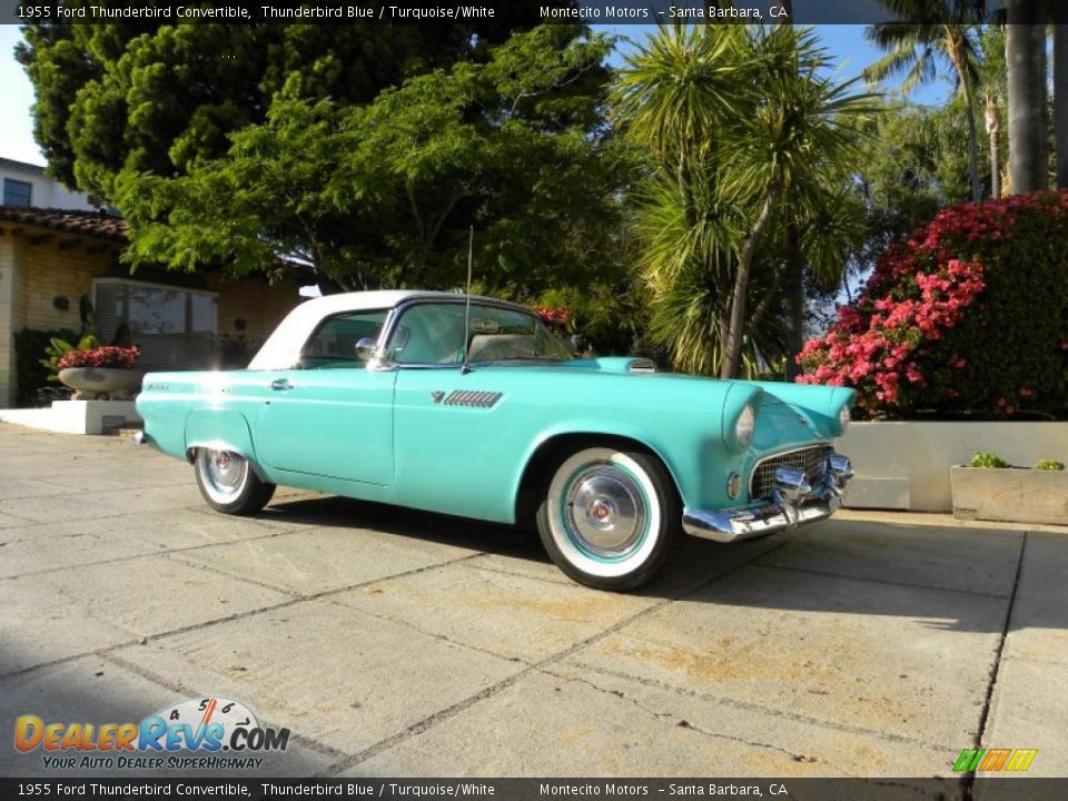 1955 Ford Thunderbird Convertible Thunderbird Blue / Turquoise/White Photo #10