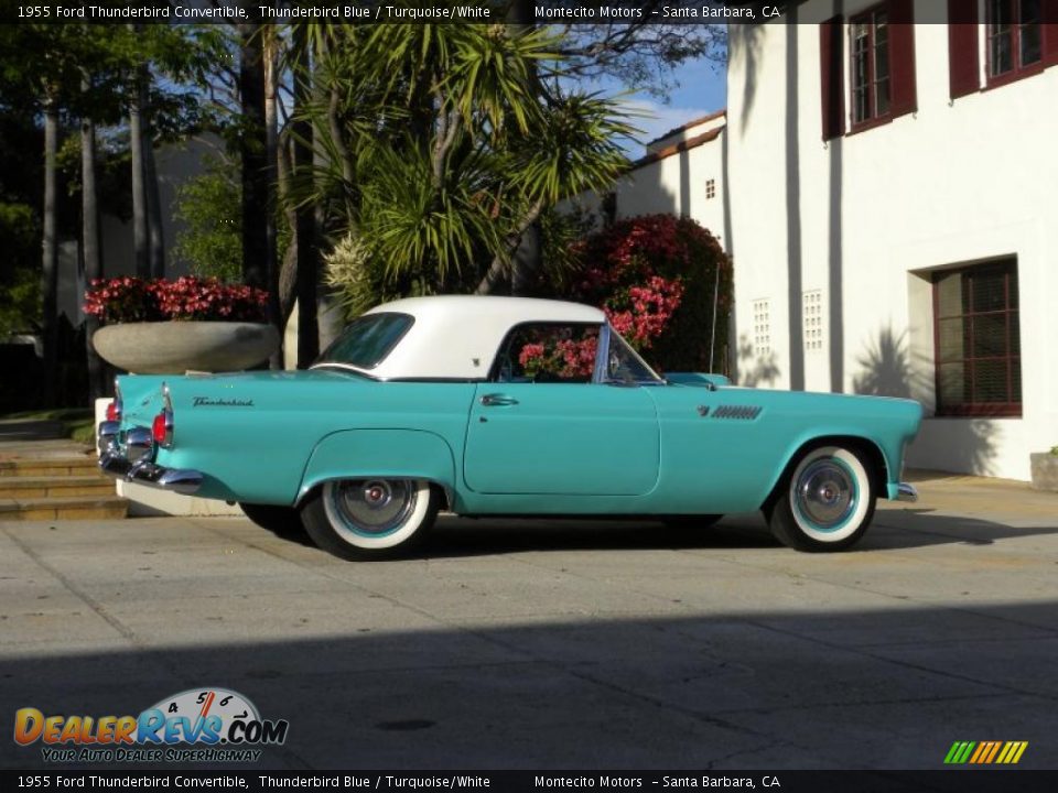 1955 Ford Thunderbird Convertible Thunderbird Blue / Turquoise/White Photo #17