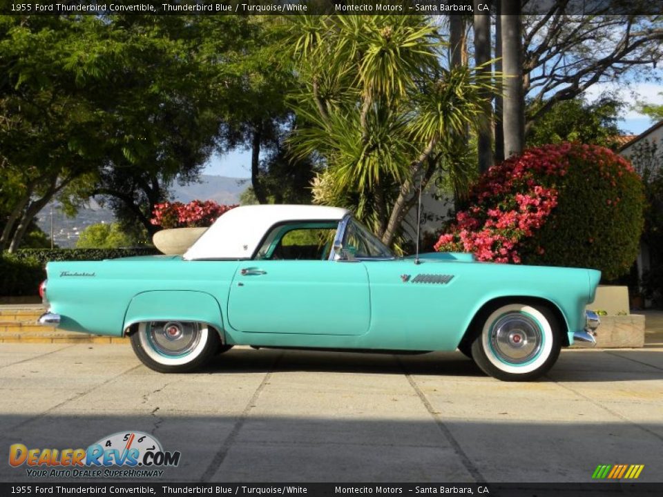 1955 Ford Thunderbird Convertible Thunderbird Blue / Turquoise/White Photo #18