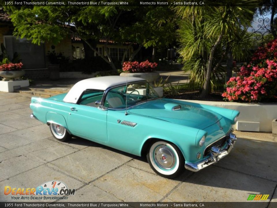 1955 Ford Thunderbird Convertible Thunderbird Blue / Turquoise/White Photo #19