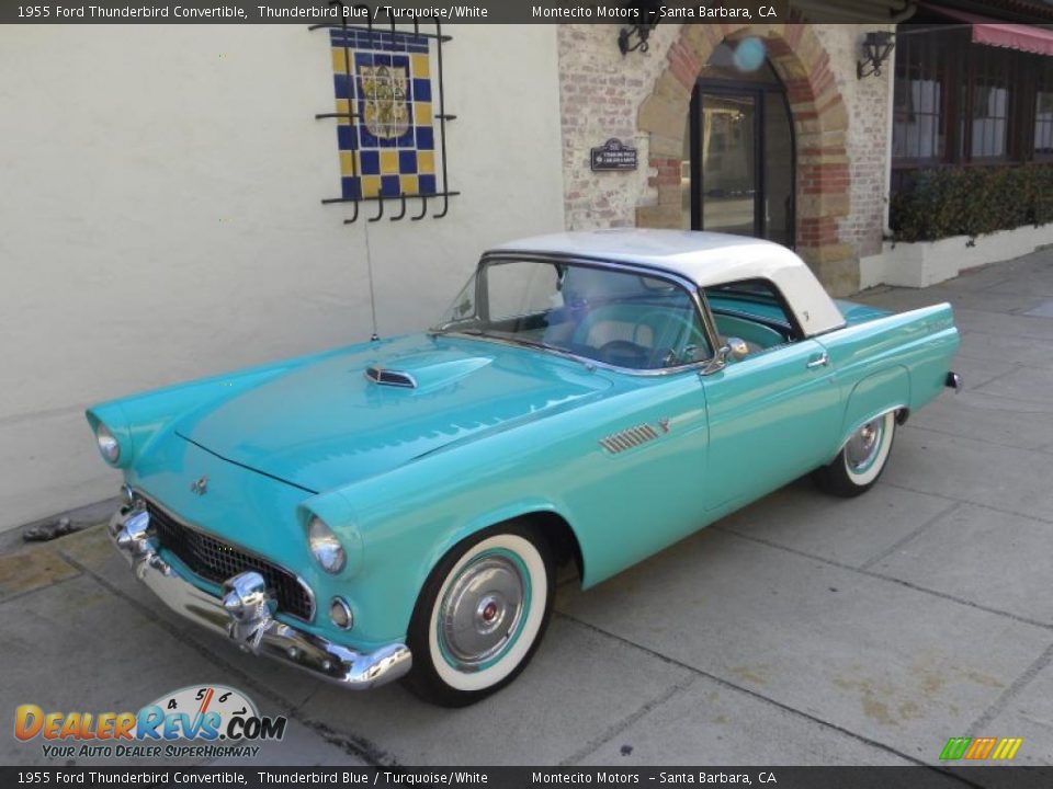 1955 Ford Thunderbird Convertible Thunderbird Blue / Turquoise/White Photo #36