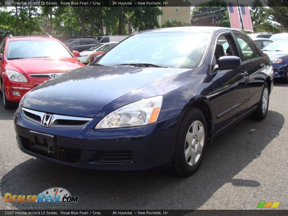 2007 Honda Accord LX Sedan Royal Blue Pearl / Gray Photo #3