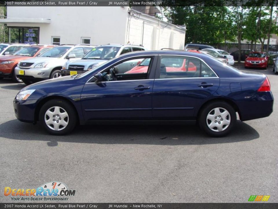2007 Honda Accord LX Sedan Royal Blue Pearl / Gray Photo #4