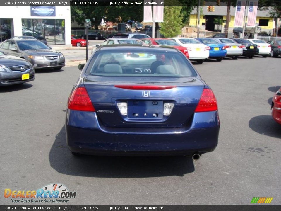 2007 Honda Accord LX Sedan Royal Blue Pearl / Gray Photo #6