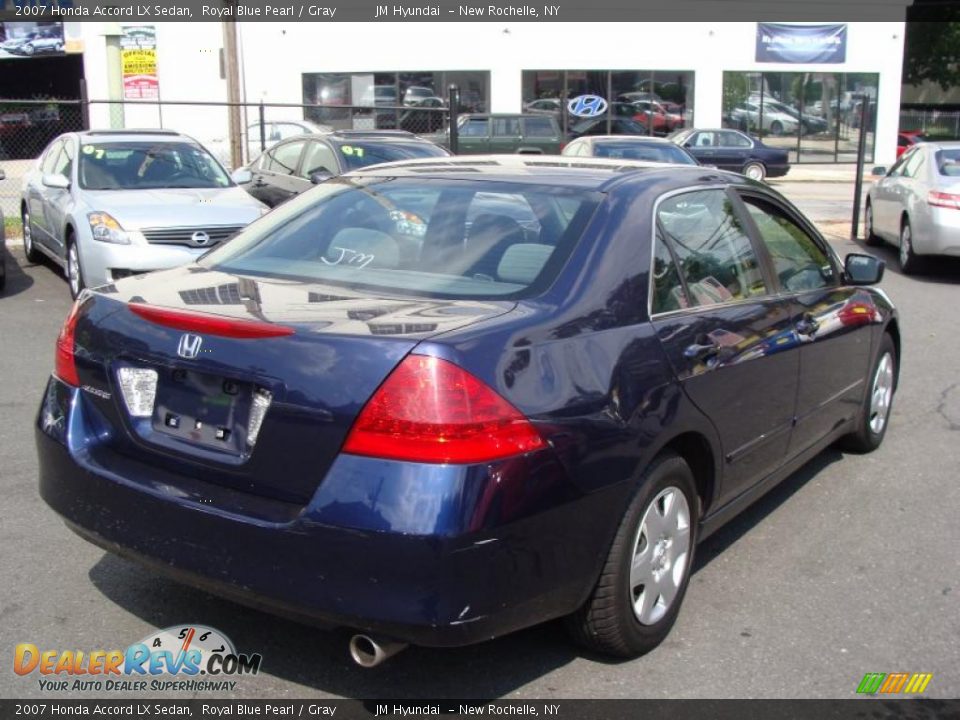 2007 Honda Accord LX Sedan Royal Blue Pearl / Gray Photo #7