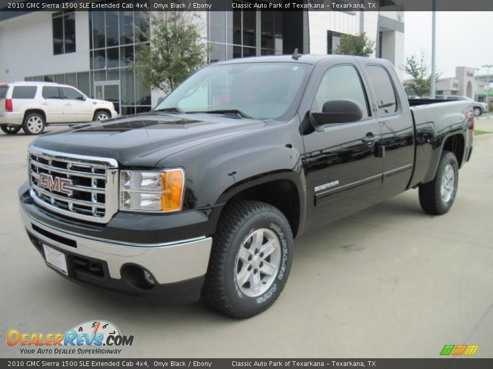 2010 GMC Sierra 1500 SLE Extended Cab 4x4 Onyx Black / Ebony Photo #1