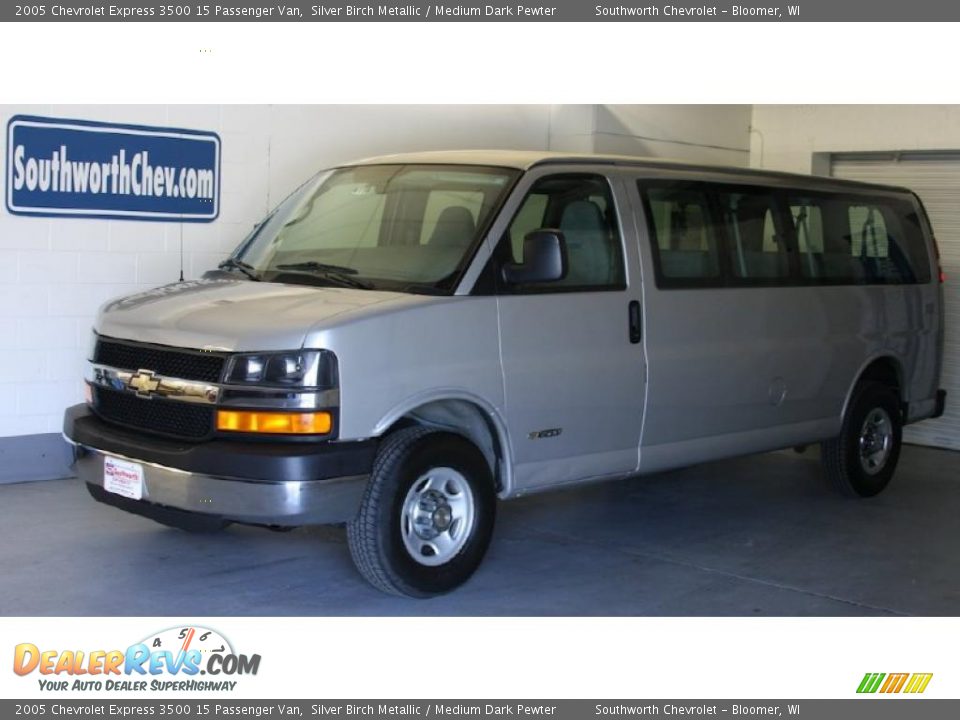 2005 Chevrolet Express 3500 15 Passenger Van Silver Birch Metallic / Medium Dark Pewter Photo #1