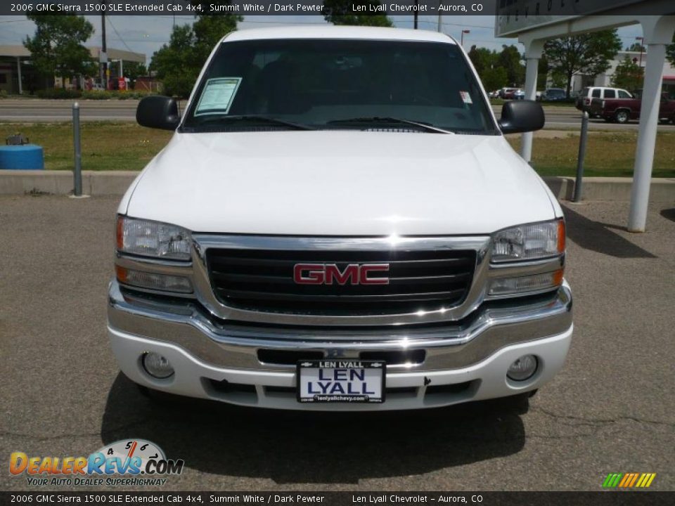 2006 GMC Sierra 1500 SLE Extended Cab 4x4 Summit White / Dark Pewter Photo #3