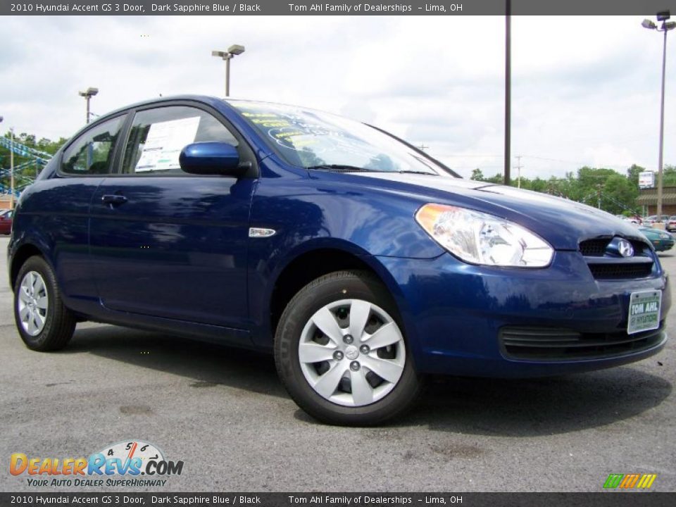 2010 Hyundai Accent GS 3 Door Dark Sapphire Blue / Black Photo #1