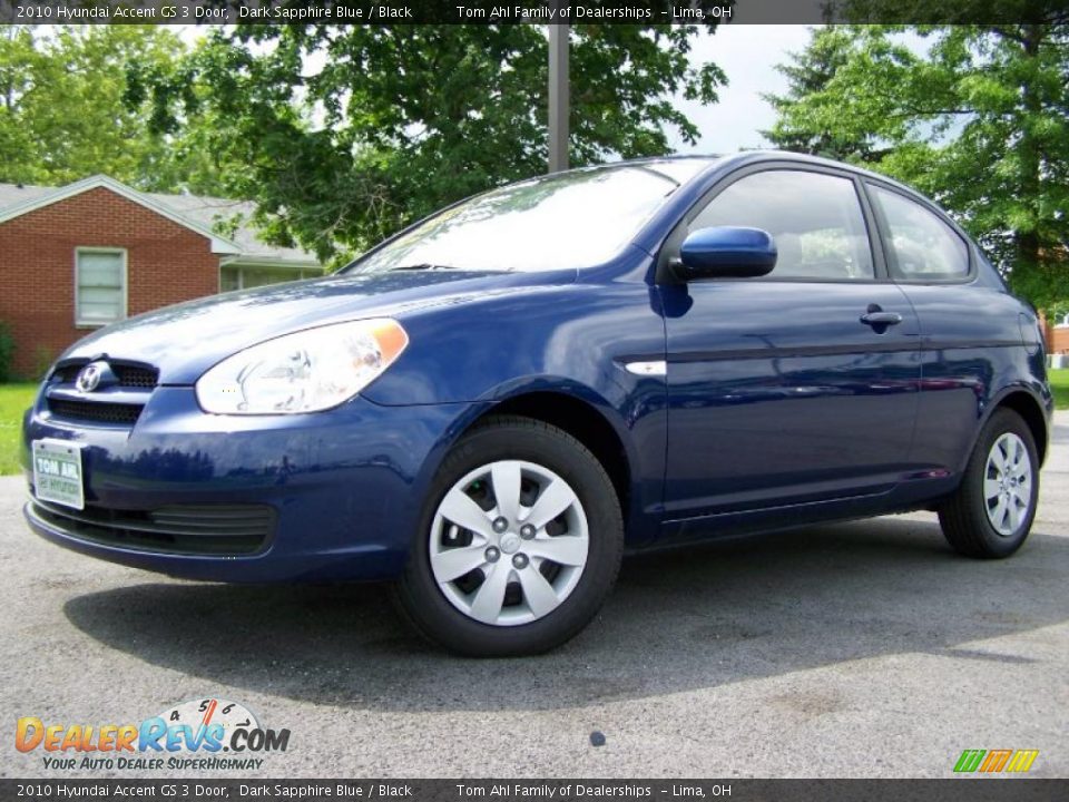 2010 Hyundai Accent GS 3 Door Dark Sapphire Blue / Black Photo #4