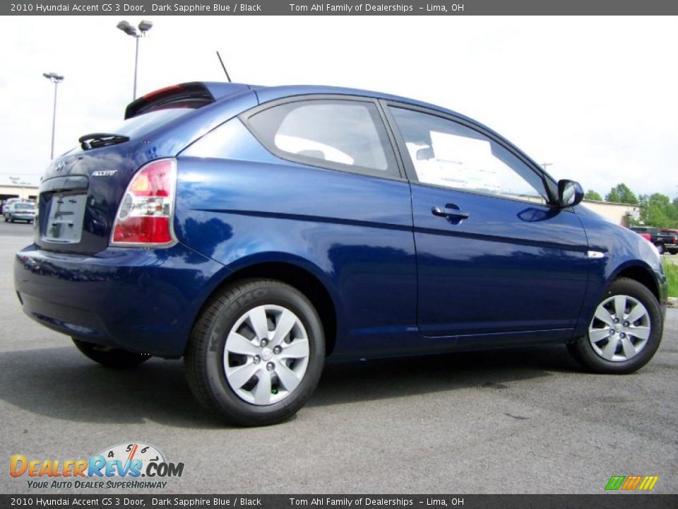 2010 Hyundai Accent GS 3 Door Dark Sapphire Blue / Black Photo #6