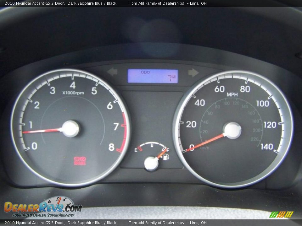 2010 Hyundai Accent GS 3 Door Dark Sapphire Blue / Black Photo #14