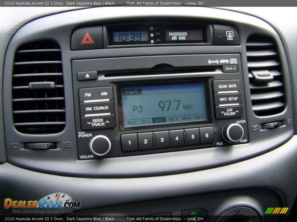 2010 Hyundai Accent GS 3 Door Dark Sapphire Blue / Black Photo #17