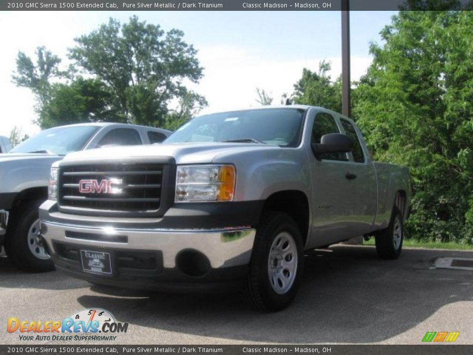 2010 GMC Sierra 1500 Extended Cab Pure Silver Metallic / Dark Titanium Photo #1