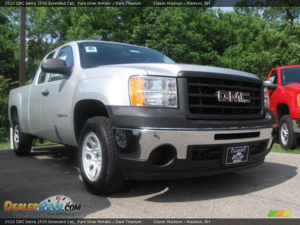 2010 GMC Sierra 1500 Extended Cab Pure Silver Metallic / Dark Titanium Photo #3