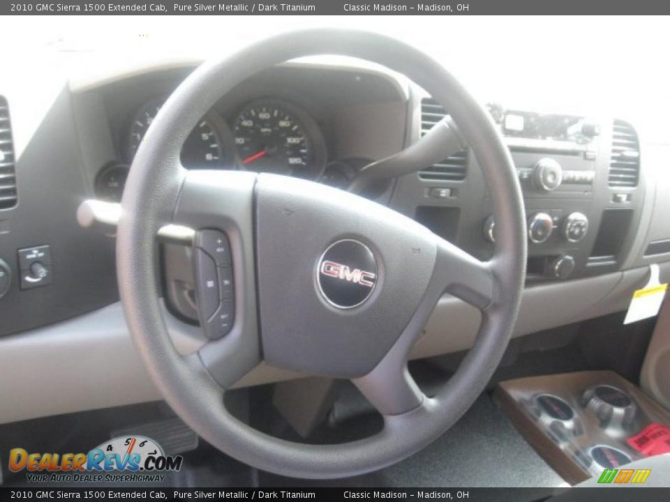 2010 GMC Sierra 1500 Extended Cab Pure Silver Metallic / Dark Titanium Photo #10