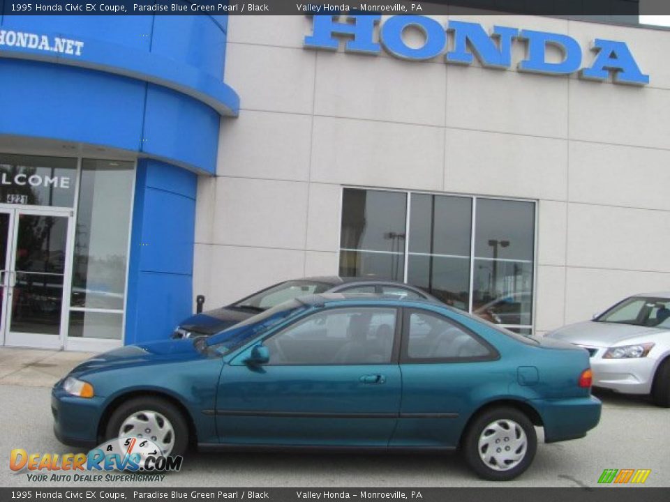 1995 Honda Civic EX Coupe Paradise Blue Green Pearl / Black Photo #3