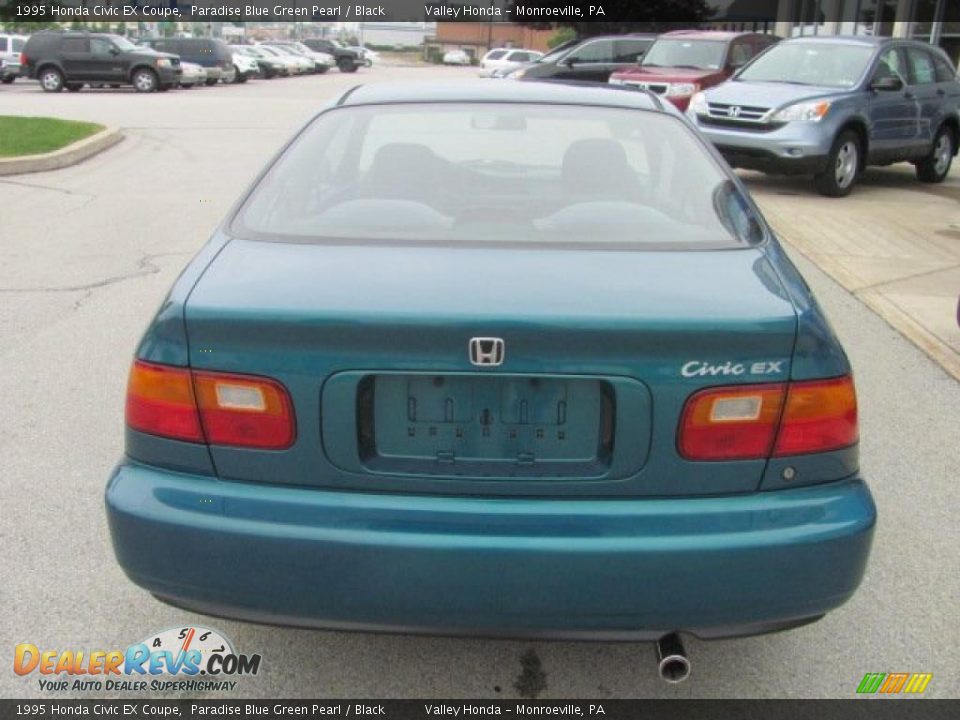 1995 Honda Civic EX Coupe Paradise Blue Green Pearl / Black Photo #5