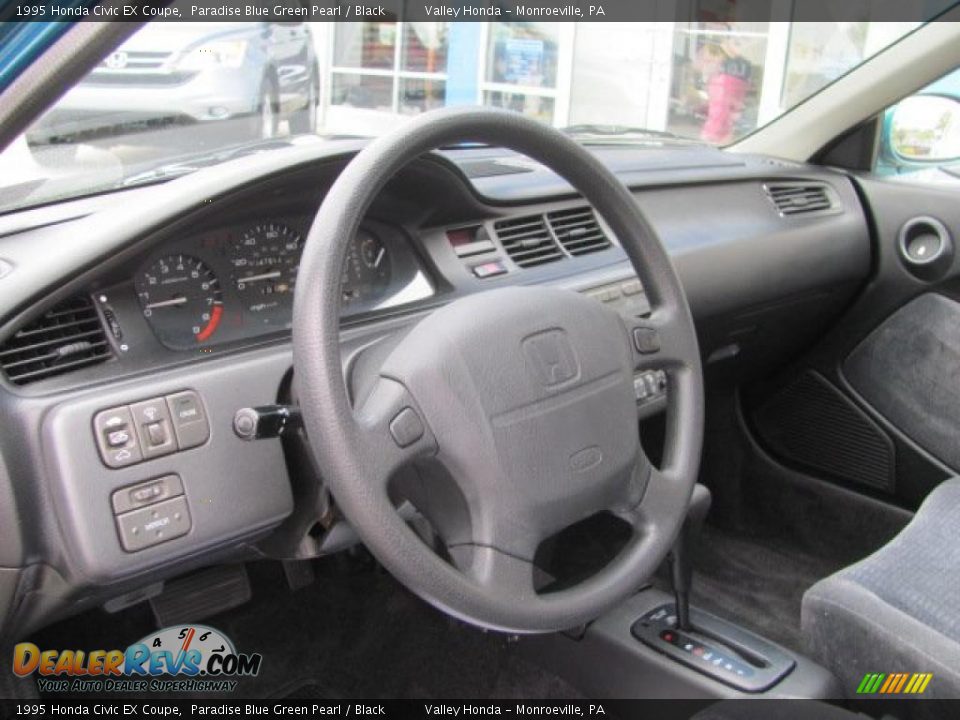 1995 Honda Civic EX Coupe Paradise Blue Green Pearl / Black Photo #10