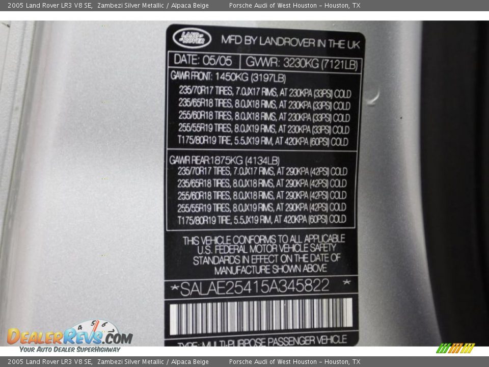 2005 Land Rover LR3 V8 SE Zambezi Silver Metallic / Alpaca Beige Photo #11
