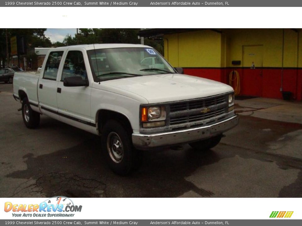 1999 Chevrolet Silverado 2500 Crew Cab Summit White / Medium Gray Photo #1