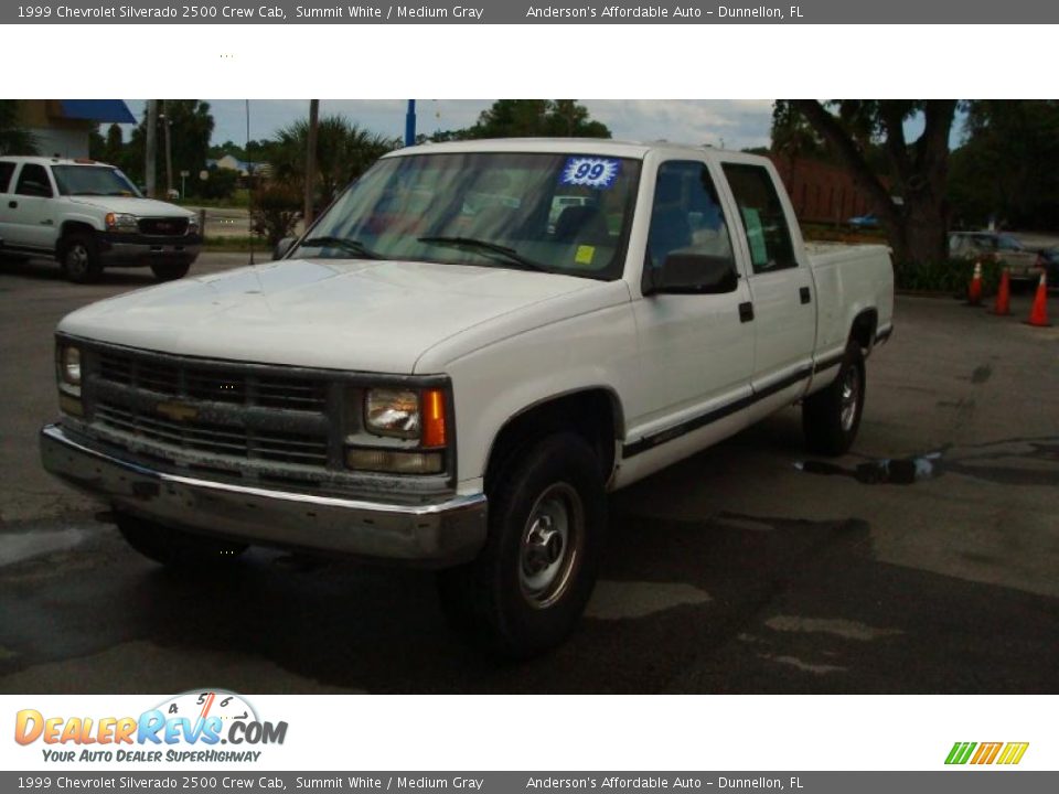 1999 Chevrolet Silverado 2500 Crew Cab Summit White / Medium Gray Photo #7