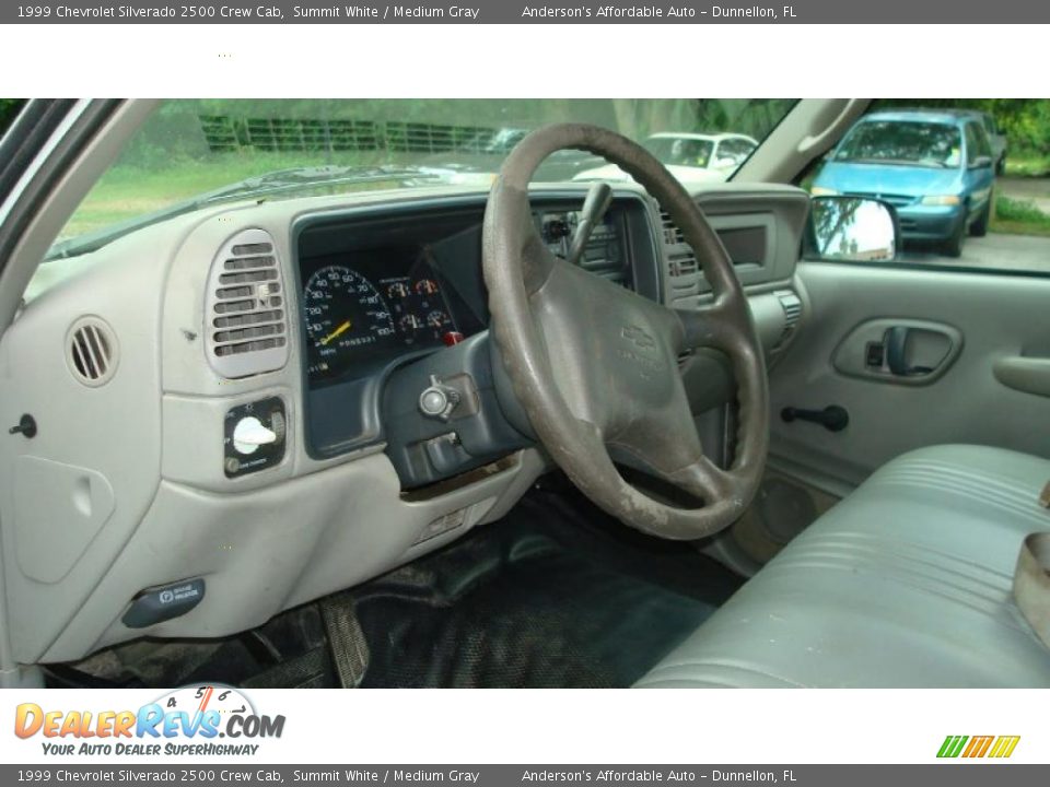 1999 Chevrolet Silverado 2500 Crew Cab Summit White / Medium Gray Photo #10