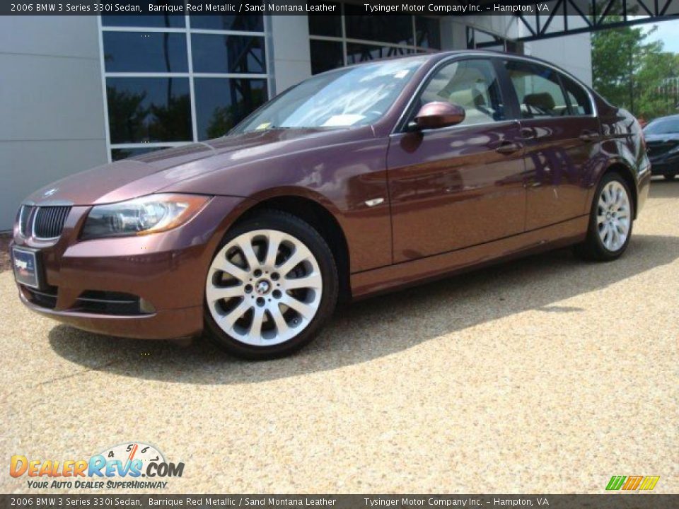 2006 BMW 3 Series 330i Sedan Barrique Red Metallic / Sand Montana Leather Photo #2