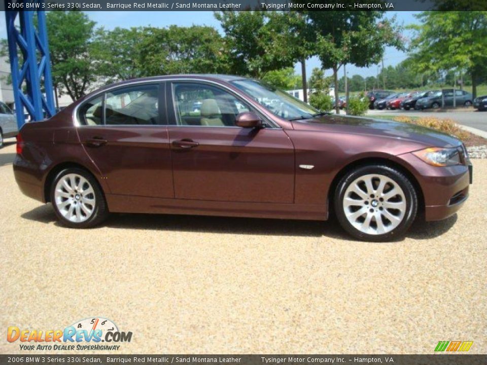 2006 BMW 3 Series 330i Sedan Barrique Red Metallic / Sand Montana Leather Photo #4