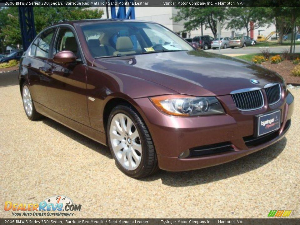 2006 BMW 3 Series 330i Sedan Barrique Red Metallic / Sand Montana Leather Photo #5