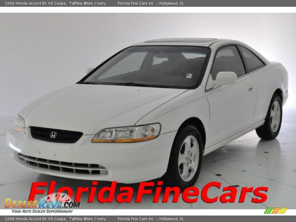 1999 Honda Accord EX V6 Coupe Taffeta White / Ivory Photo #1