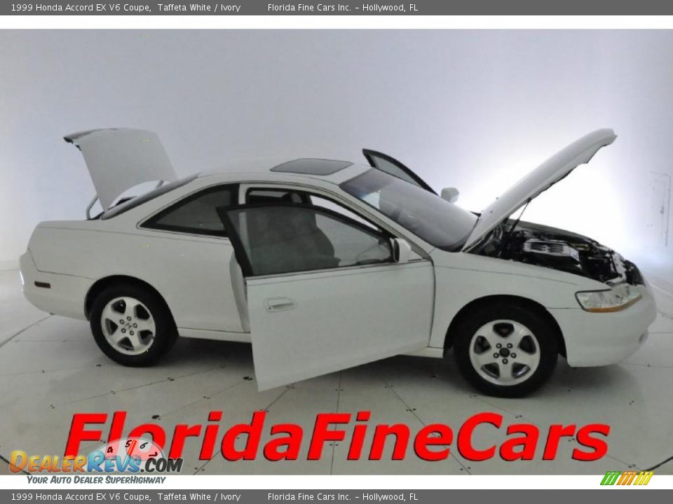 1999 Honda Accord EX V6 Coupe Taffeta White / Ivory Photo #7