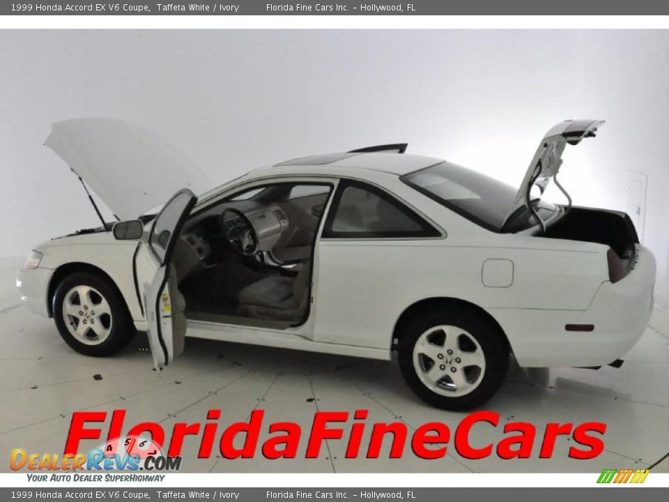 1999 Honda Accord EX V6 Coupe Taffeta White / Ivory Photo #8