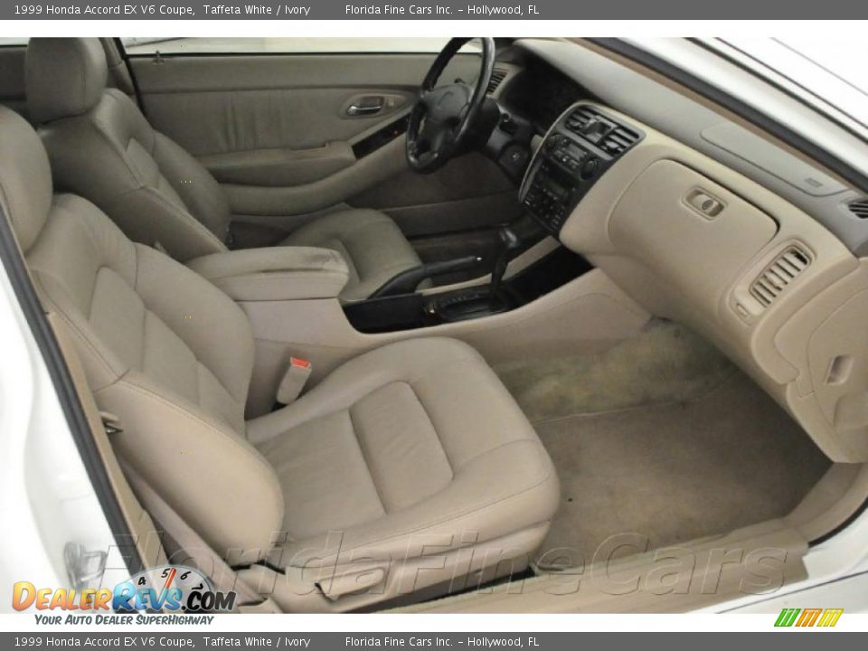 1999 Honda Accord EX V6 Coupe Taffeta White / Ivory Photo #13