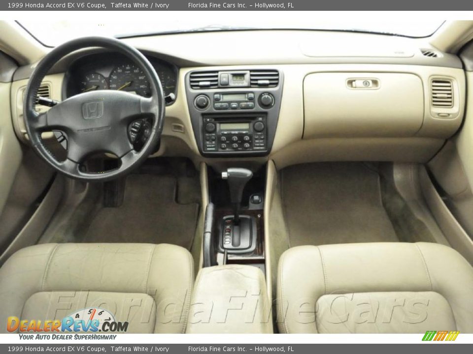 1999 Honda Accord EX V6 Coupe Taffeta White / Ivory Photo #14