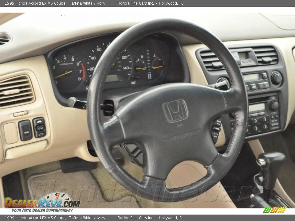 1999 Honda Accord EX V6 Coupe Taffeta White / Ivory Photo #15