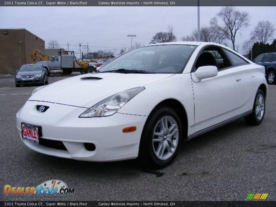 2001 Toyota Celica GT Super White / Black/Red Photo #1