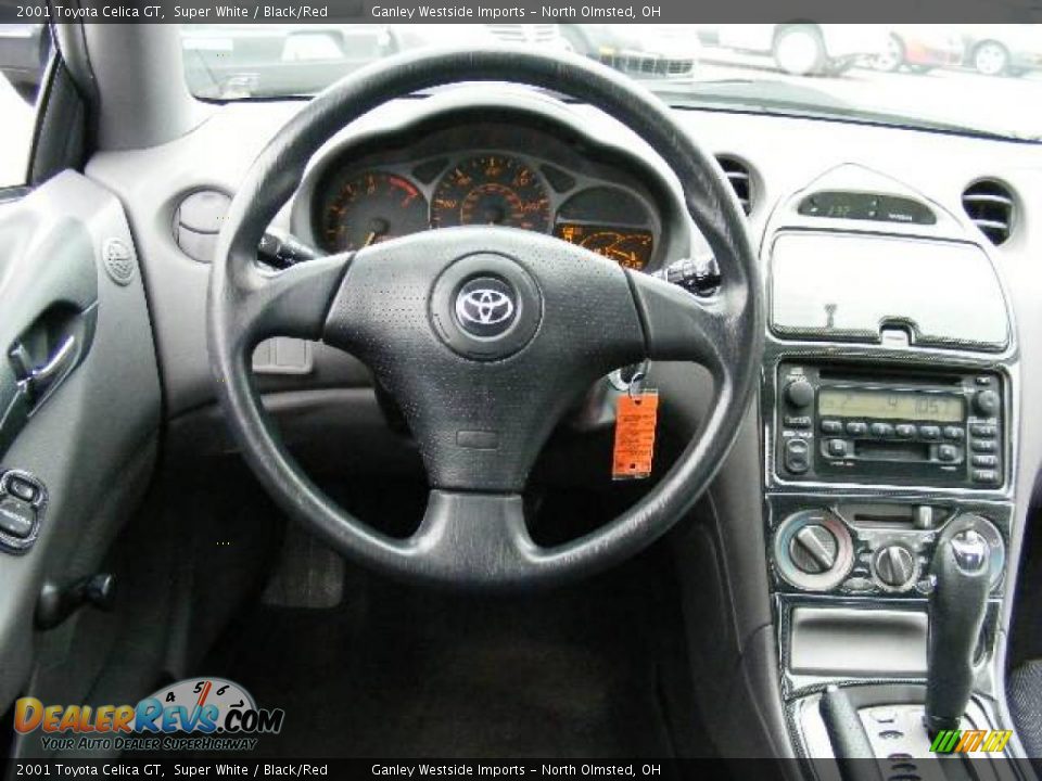 2001 Toyota Celica GT Super White / Black/Red Photo #14