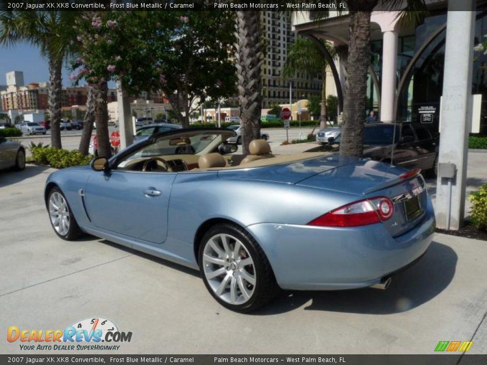 2007 Jaguar XK XK8 Convertible Frost Blue Metallic / Caramel Photo #4