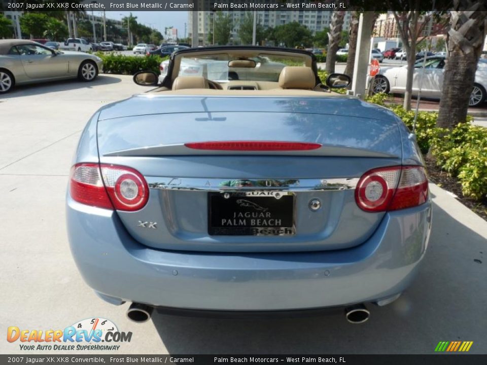 2007 Jaguar XK XK8 Convertible Frost Blue Metallic / Caramel Photo #5