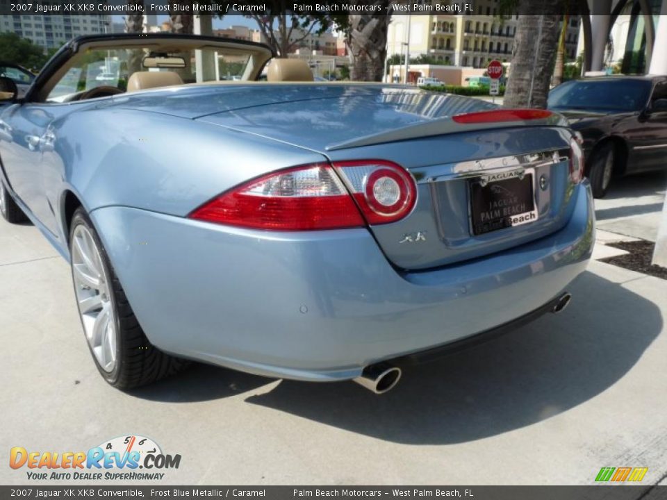 2007 Jaguar XK XK8 Convertible Frost Blue Metallic / Caramel Photo #6