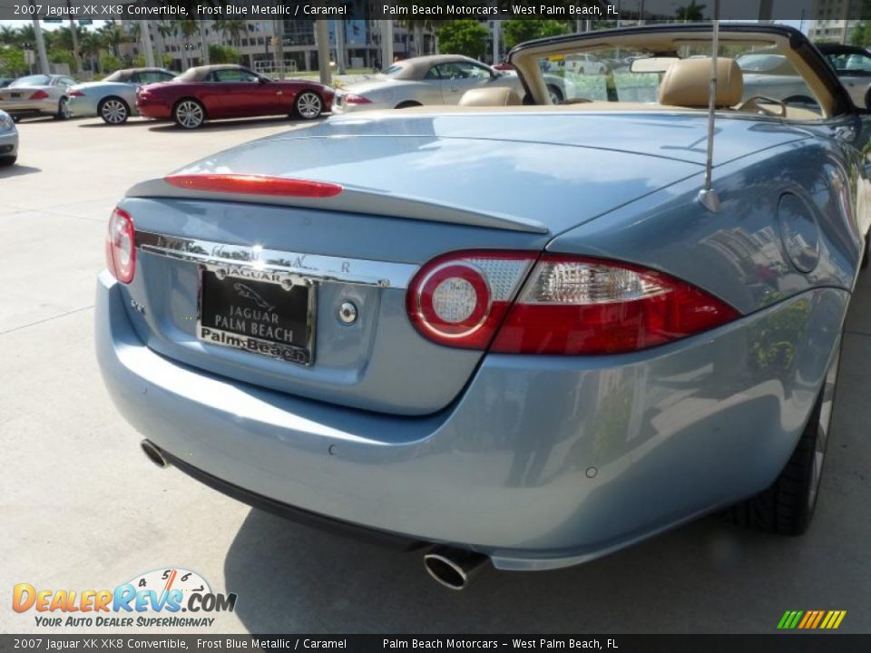 2007 Jaguar XK XK8 Convertible Frost Blue Metallic / Caramel Photo #7