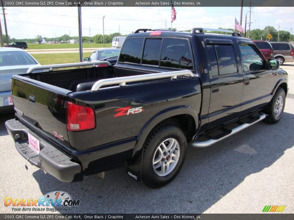 2003 GMC Sonoma SLS ZR5 Crew Cab 4x4 Onyx Black / Graphite Photo #6