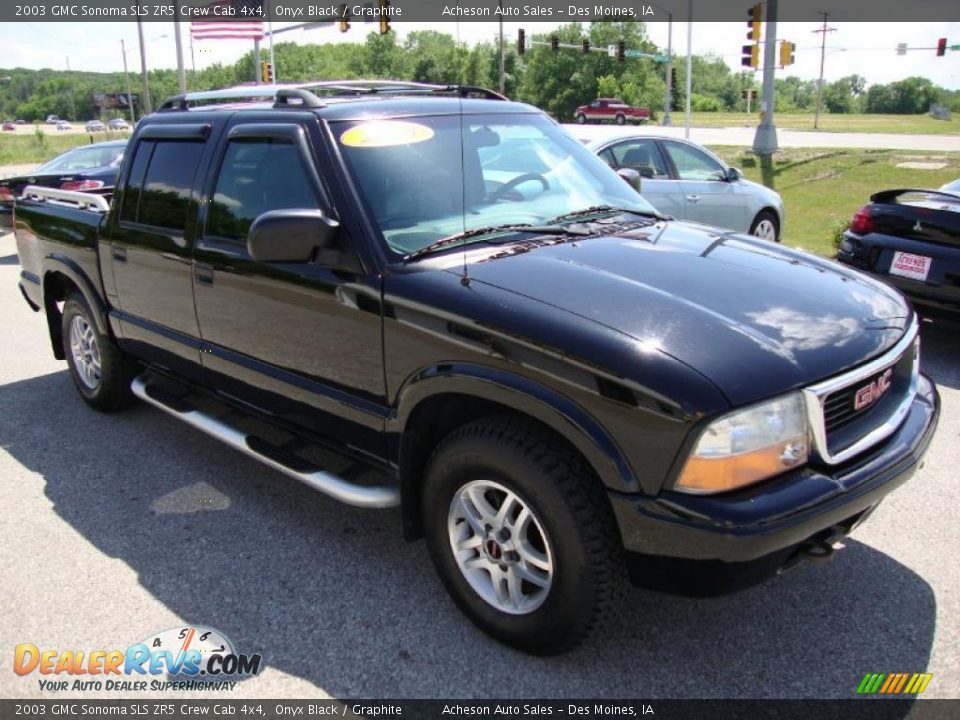 2003 GMC Sonoma SLS ZR5 Crew Cab 4x4 Onyx Black / Graphite Photo #9