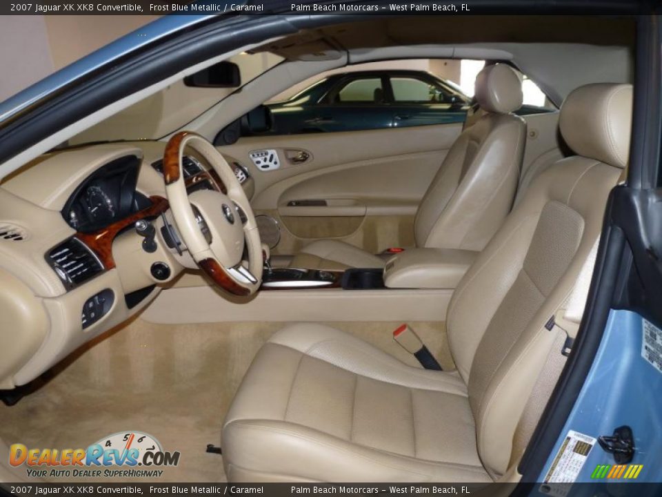 2007 Jaguar XK XK8 Convertible Frost Blue Metallic / Caramel Photo #20