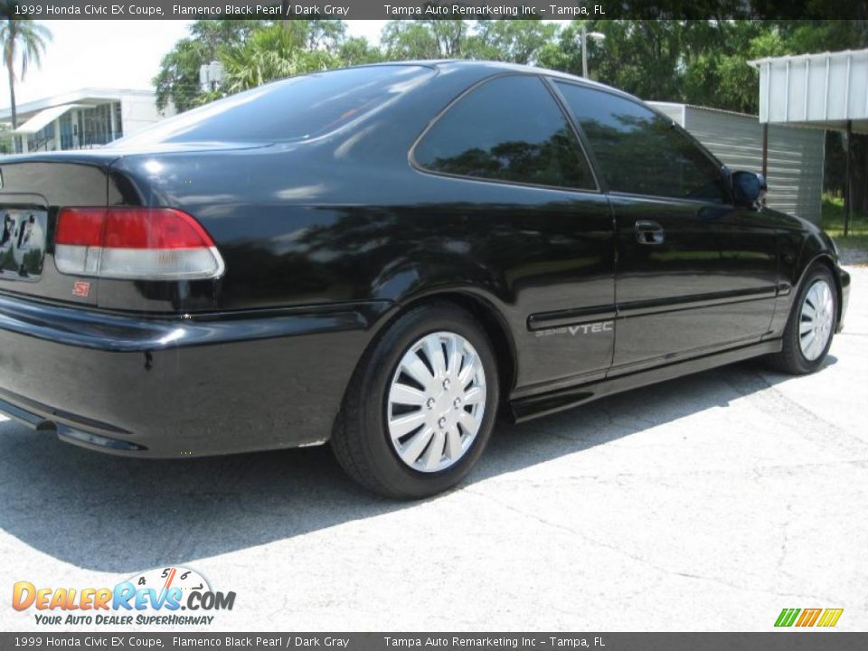 1999 Honda Civic EX Coupe Flamenco Black Pearl / Dark Gray Photo #10